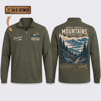 Personalized Great Smoky Mountains National Park Vintage Zip Long Sleeve Shirt