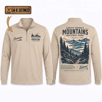 Personalized Great Smoky Mountains National Park Vintage Zip Long Sleeve Shirt