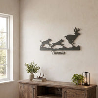 Custom Hounds Hunting Deer Wall Art LED