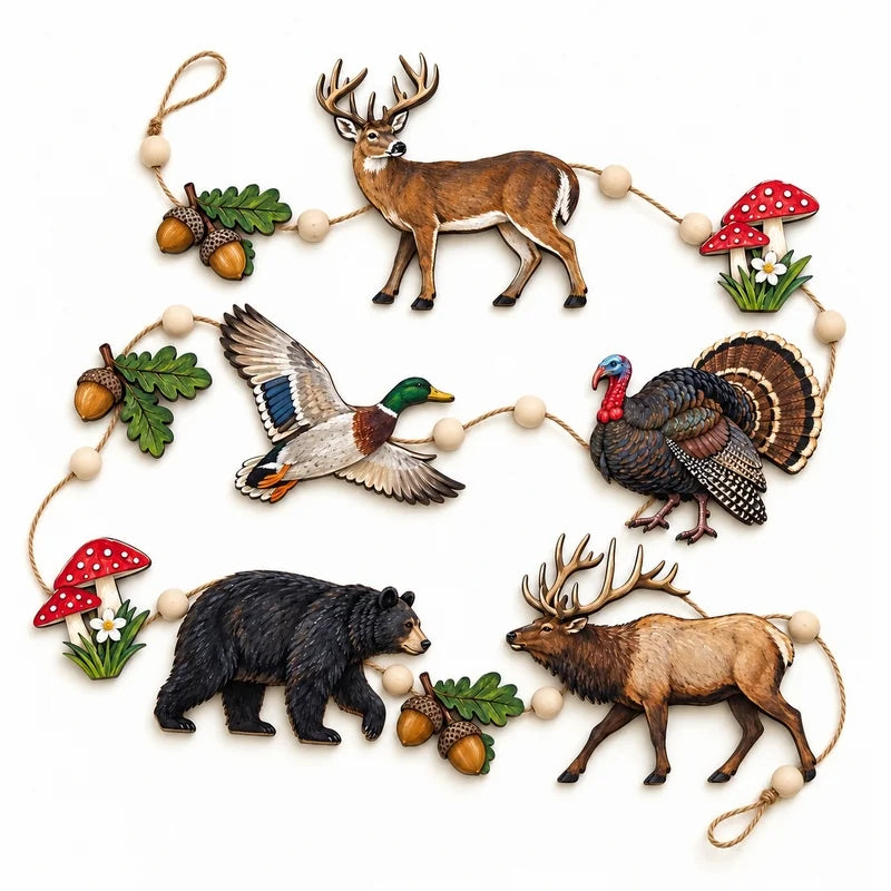 Woodland Wildlife Wooden Garland