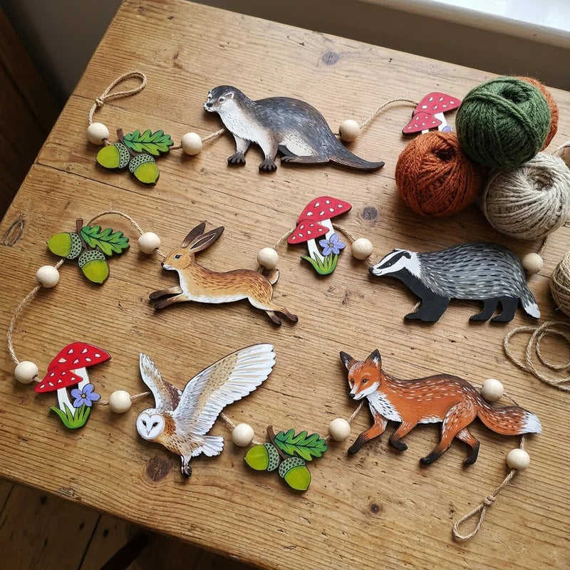 Woodland Wildlife Wooden Garland
