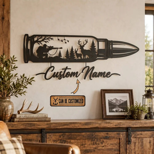 Custom Hunter In A Bullet Hunting Scene Wall Art LED