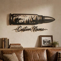 Custom Hunter In A Bullet Hunting Scene Wall Art LED