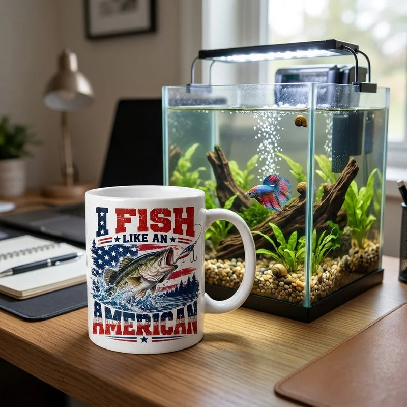 I Fish Like An American Patriotic Bass Fishing Mug