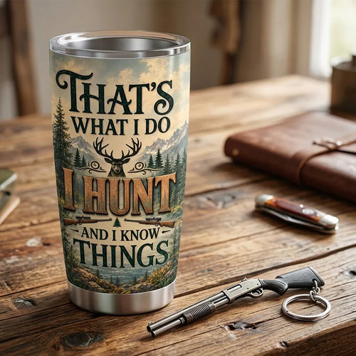 I Hunt and I Know Things Hunting Deer 20oz Tumbler