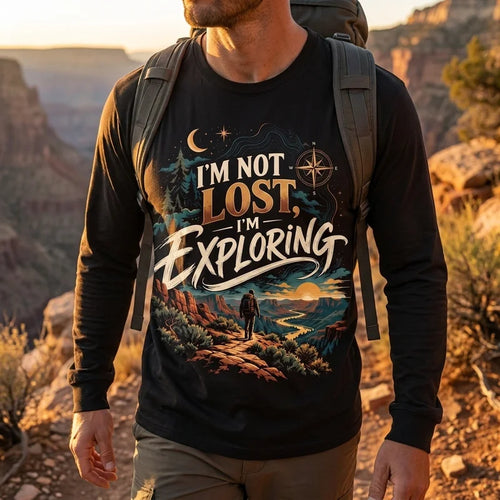 I'm Not Lost I'm Exploring Vintage Adventure Long Sleeve Shirt