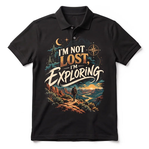 I'm Not Lost I'm Exploring Vintage Adventure Polo Shirt