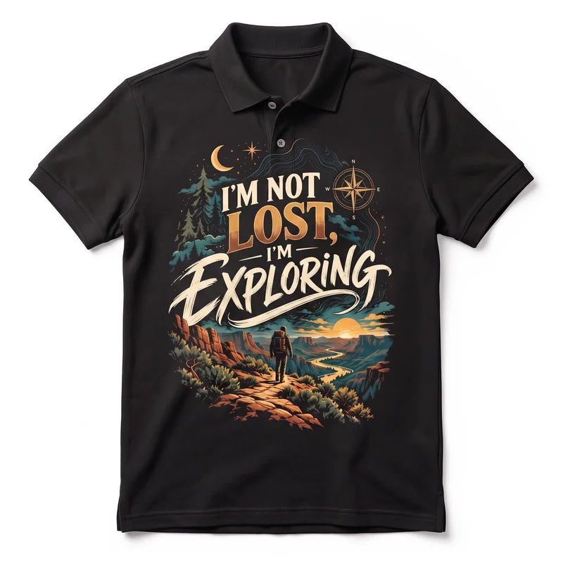 I'm Not Lost I'm Exploring Vintage Adventure Polo Shirt