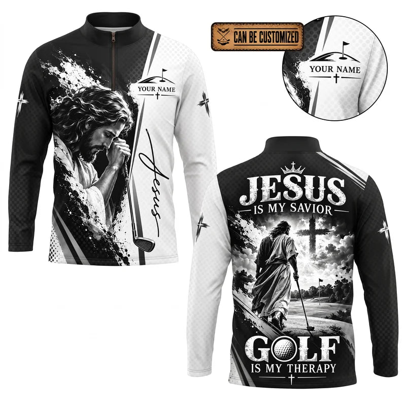 Jesus Is My Savior Golf Personalized Polo Long Sleeve Shirt