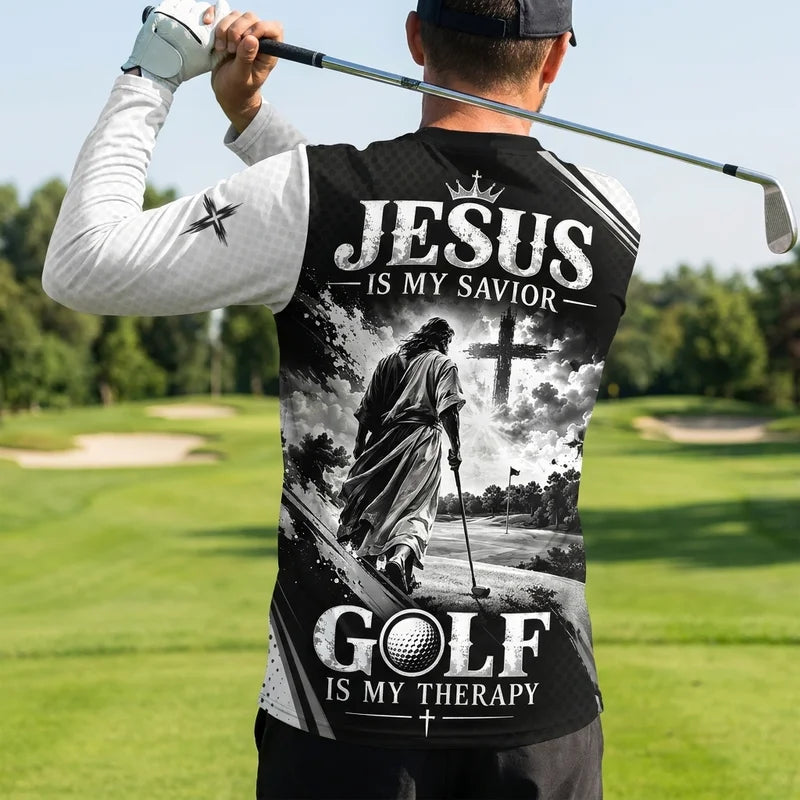 Jesus Is My Savior Golf Personalized Long Sleeve Shirt