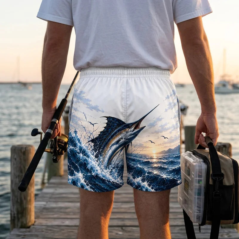 Deep Sea Fishing Marlin 3D Short Pants
