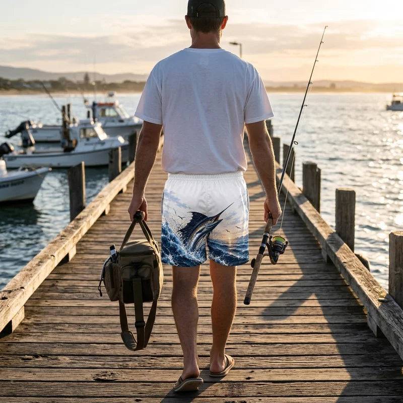 Deep Sea Fishing Marlin 3D Short Pants