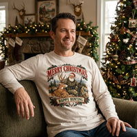 Santa Claus Happy Hunting Christmas Long Sleeve Shirt