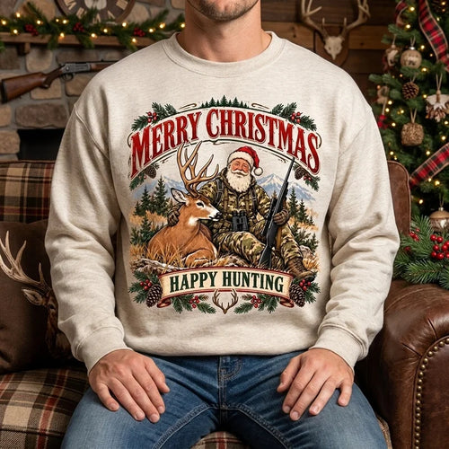 Santa Claus Happy Hunting Christmas Sweater