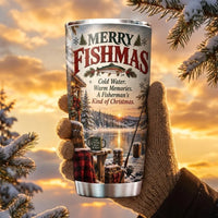 Personalized 20oz Merry Fishmas Christmas Fishing Tumbler