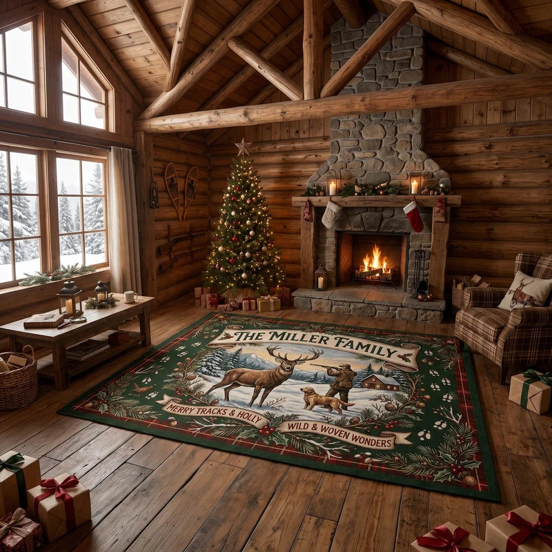 Customized Hunting Christmas Area Rug