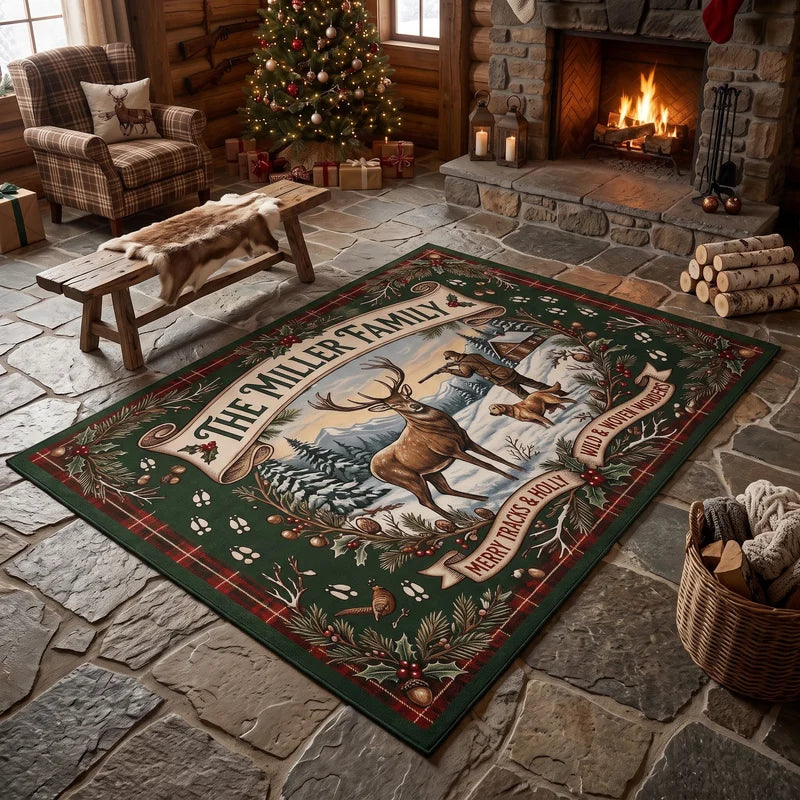 Customized Hunting Christmas Area Rug