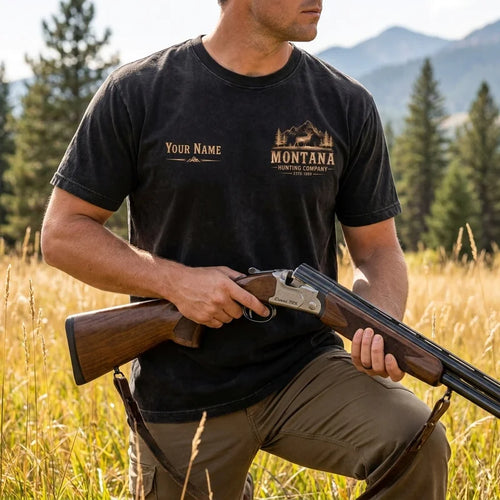 Personalized Montana Hunting Company Big Buck T-Shirt