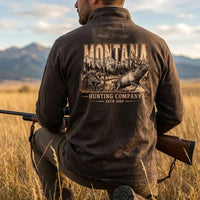 Personalized Montana Hunting Company Big Buck Zip Long Sleeve Shirt