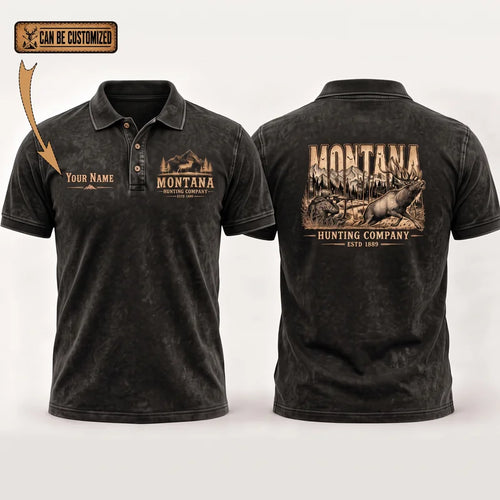 Personalized Montana Hunting Company Big Buck Polo Shirt