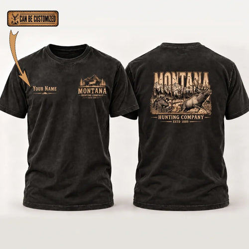 Personalized Montana Hunting Company Big Buck T-Shirt