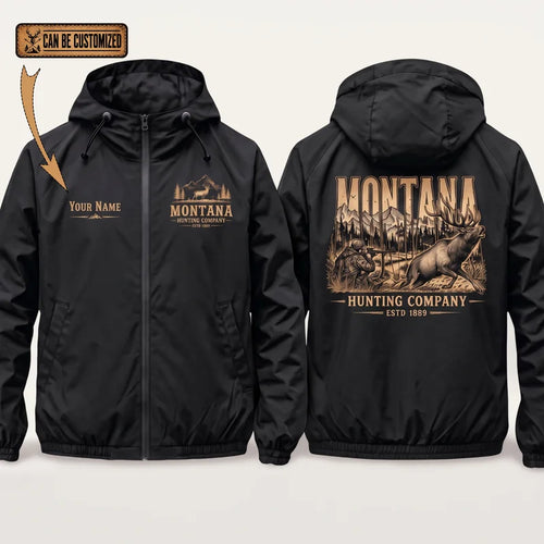 Personalized Montana Hunting Company Big Buck Windbreaker Jacket