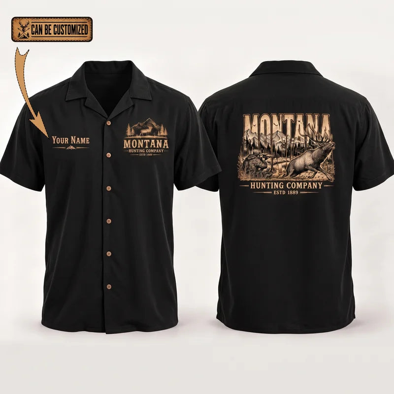 Personalized Montana Hunting Company Big Buck Hawaiian Shirt