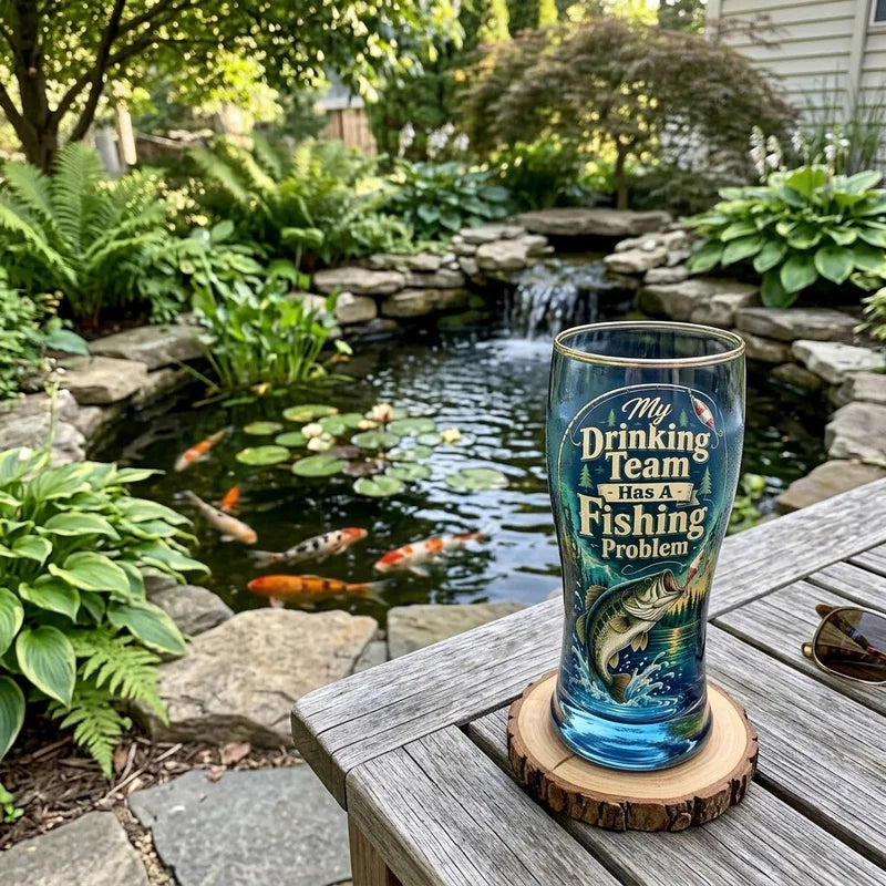 My Drinking Team Has A Fishing Problem Bass Fishing Drinking Glass