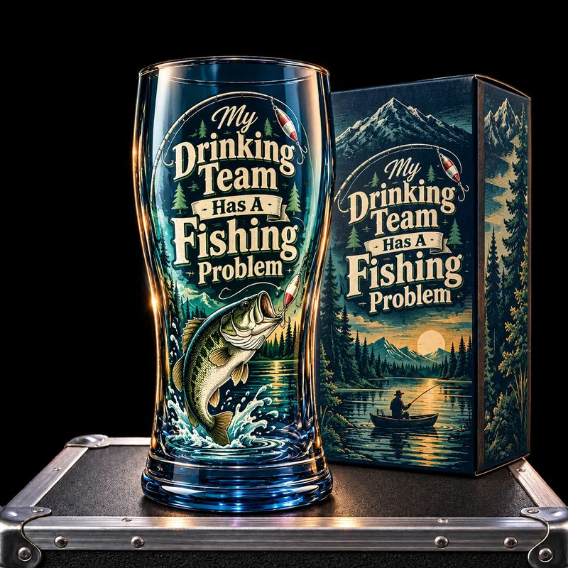 My Drinking Team Has A Fishing Problem Bass Fishing Drinking Glass