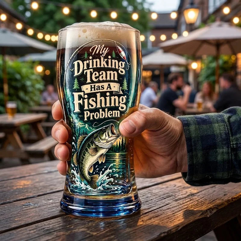 My Drinking Team Has A Fishing Problem Bass Fishing Drinking Glass