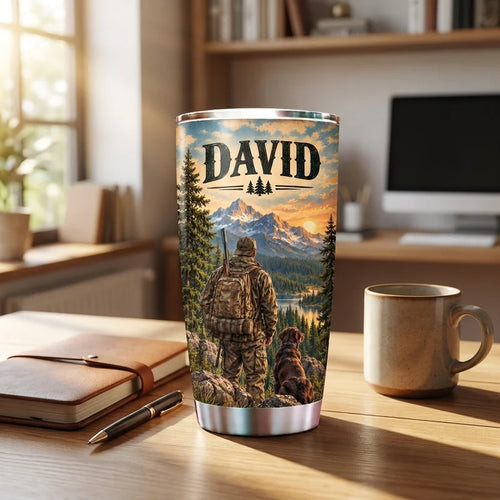 Personalized Hunter’s Christmas Heart 20oz Tumbler