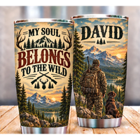 Personalized Hunter’s Christmas Heart 20oz Tumbler