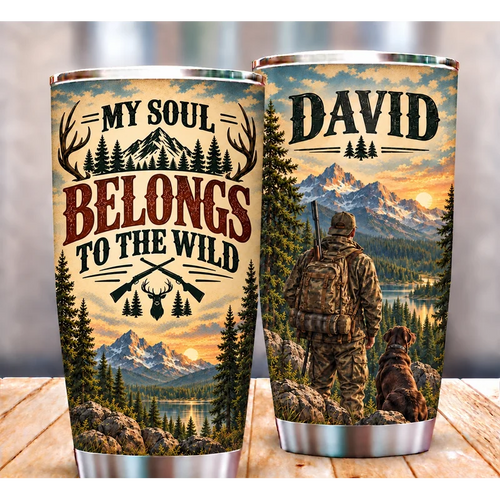 Personalized Hunter’s Christmas Heart 20oz Tumbler