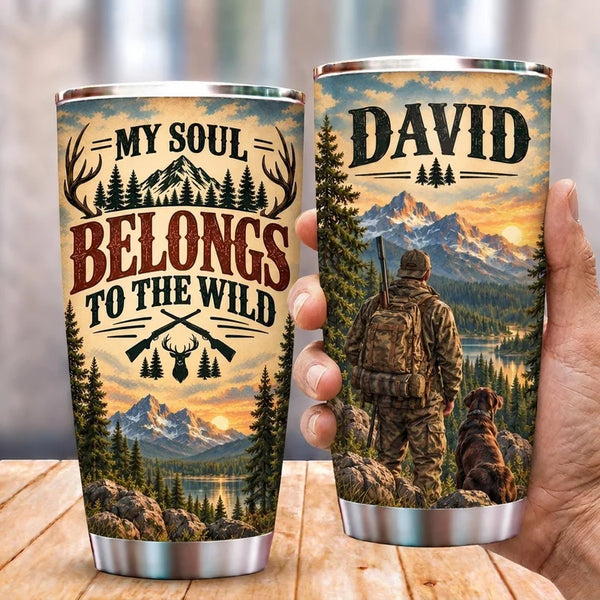 Personalized Hunter’s Christmas Heart 20oz Tumbler