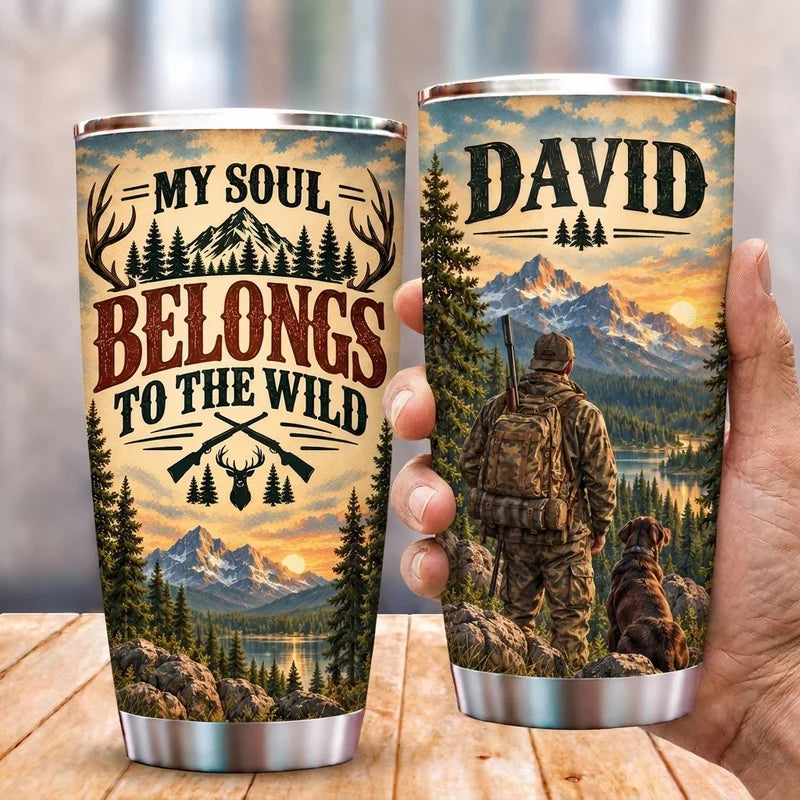 Personalized Hunter’s Christmas Heart 20oz Tumbler