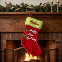 Personalized Naughty Nice Gone Fishing Christmas Stocking