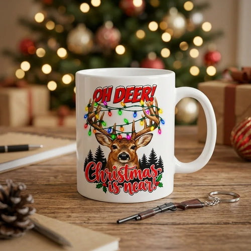 Oh Deer! Christmas Is Near Ceramic Mug