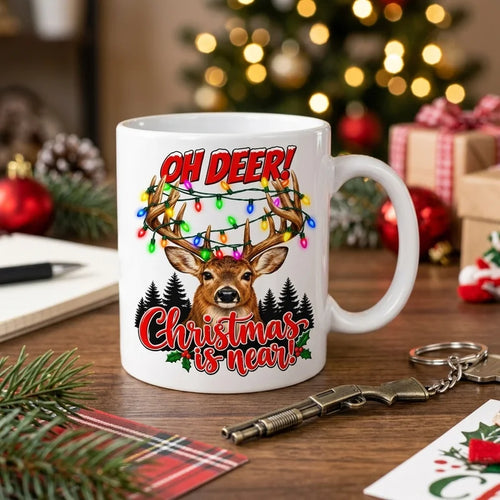 Oh Deer! Christmas Is Near Ceramic Mug