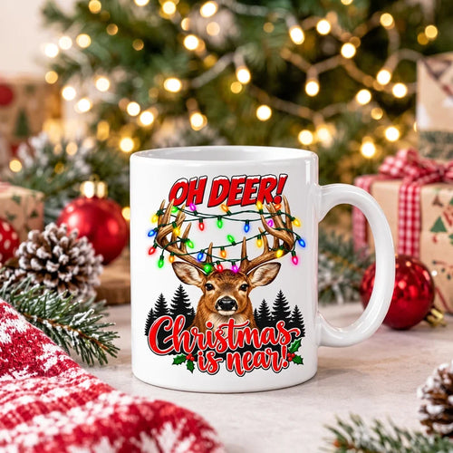 Oh Deer! Christmas Is Near Ceramic Mug