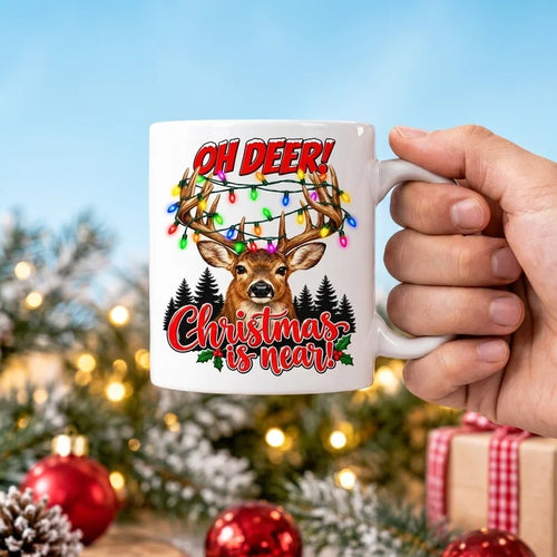 Oh Deer! Christmas Is Near Ceramic Mug