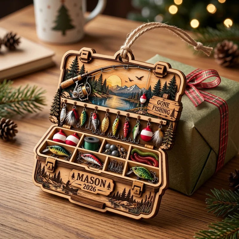 Personalized Fishing Tackle Box Christmas Ornament