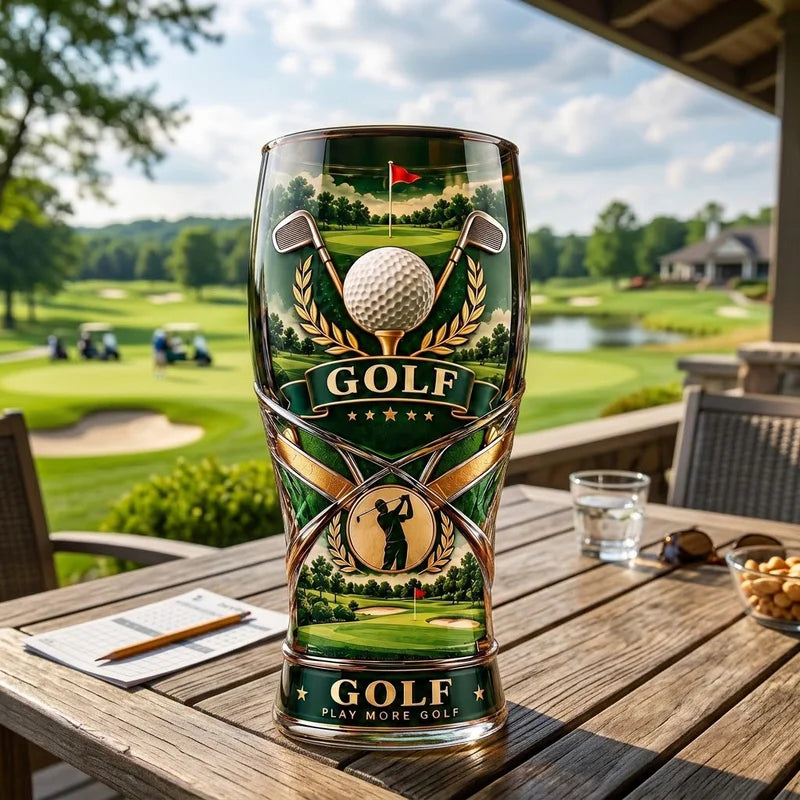 Golf Play More Golf Luxury Golf Drinking Glass