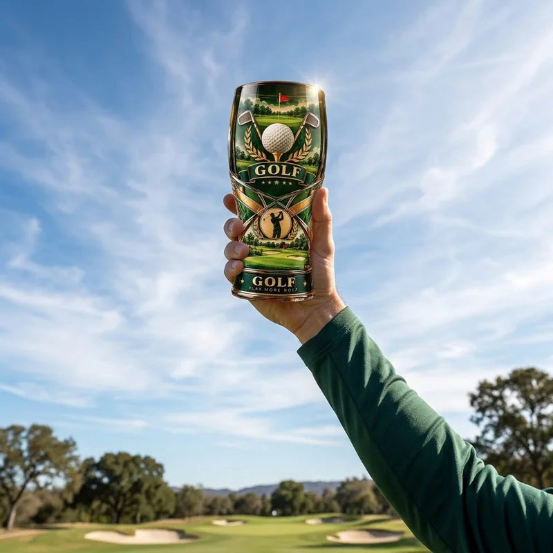 Golf Play More Golf Luxury Golf Drinking Glass