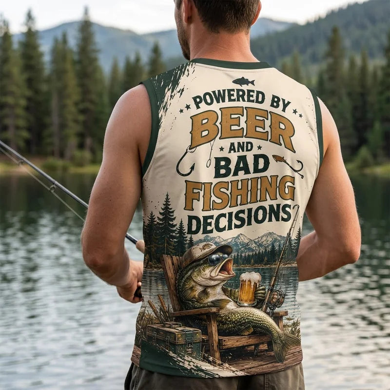 Personalized Fishing Beer Funny 3D Tank Top