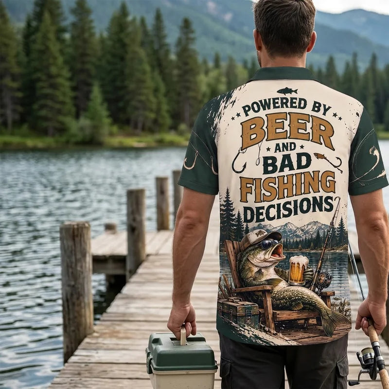 Personalized Fishing Beer Funny 3D Hawaiian Shirt
