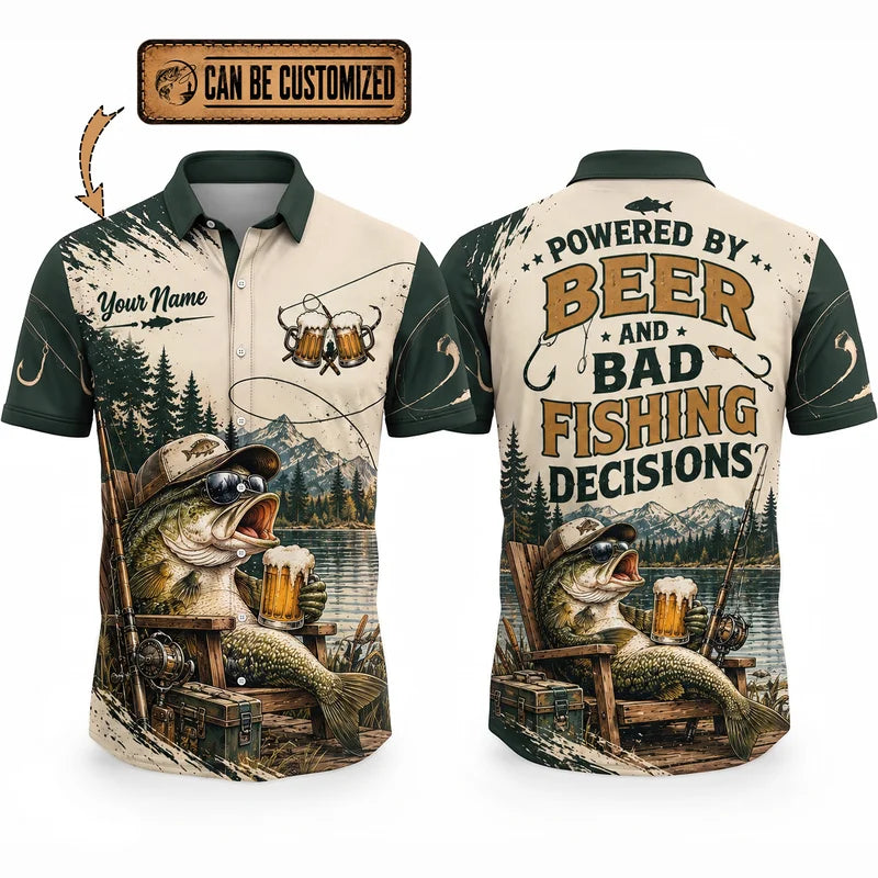 Personalized Fishing Beer Funny 3D Hawaiian Shirt