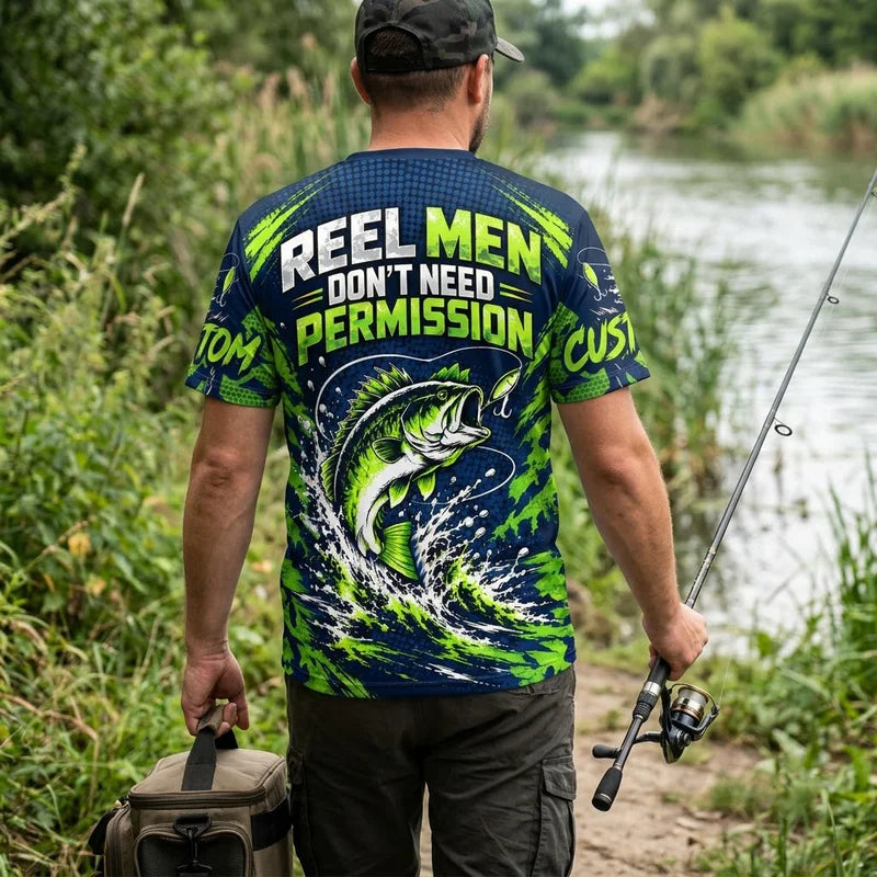 Reel Men Don't Need Permission Bass Fishing T-Shirt