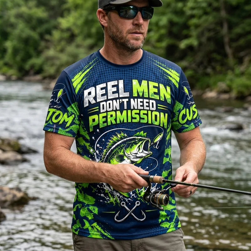 Reel Men Don't Need Permission Bass Fishing T-Shirt