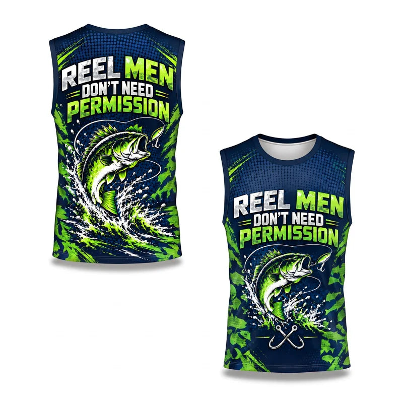 Reel Men Don't Need Permission Bass Fishing Tank Top