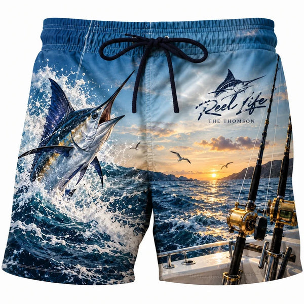 Personalized Reel Life Ocean Fishing 3D Shorts